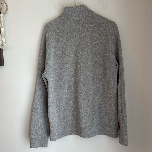 Banana Republic Men Heather Gray pullover polartec Zip-Up Sweatshirt size large - Picture 8 of 8